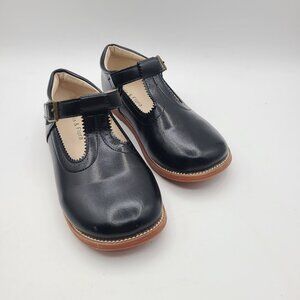 Felix & Flora Black Leather Strap Shoes – Size 1 – Classic Buckle Design
